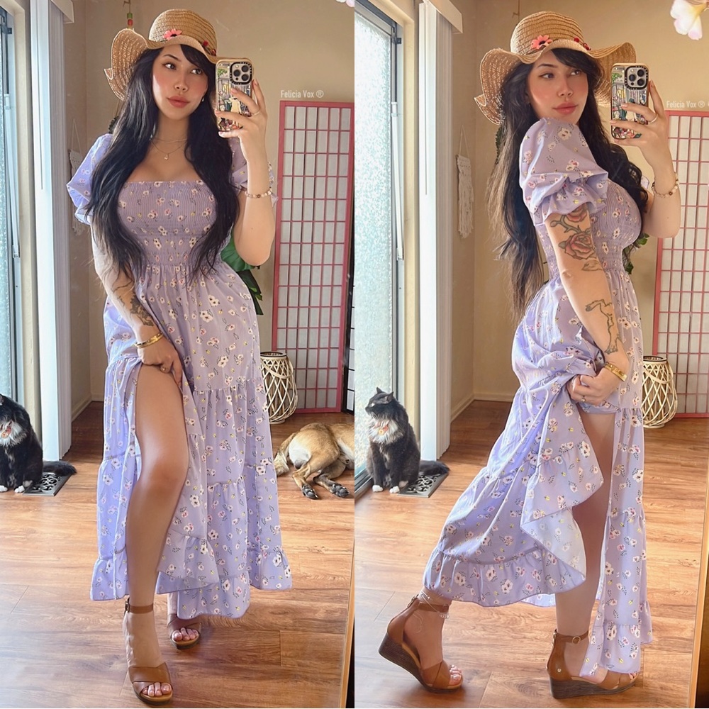 SHEIN Lavender Floral Maxi Dress